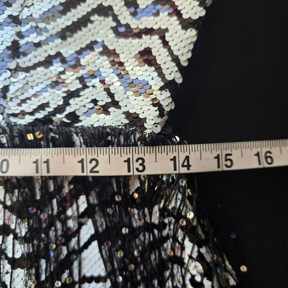 Wild Nights Zebra Sequin Fringe Dress - Picture 8 of 9